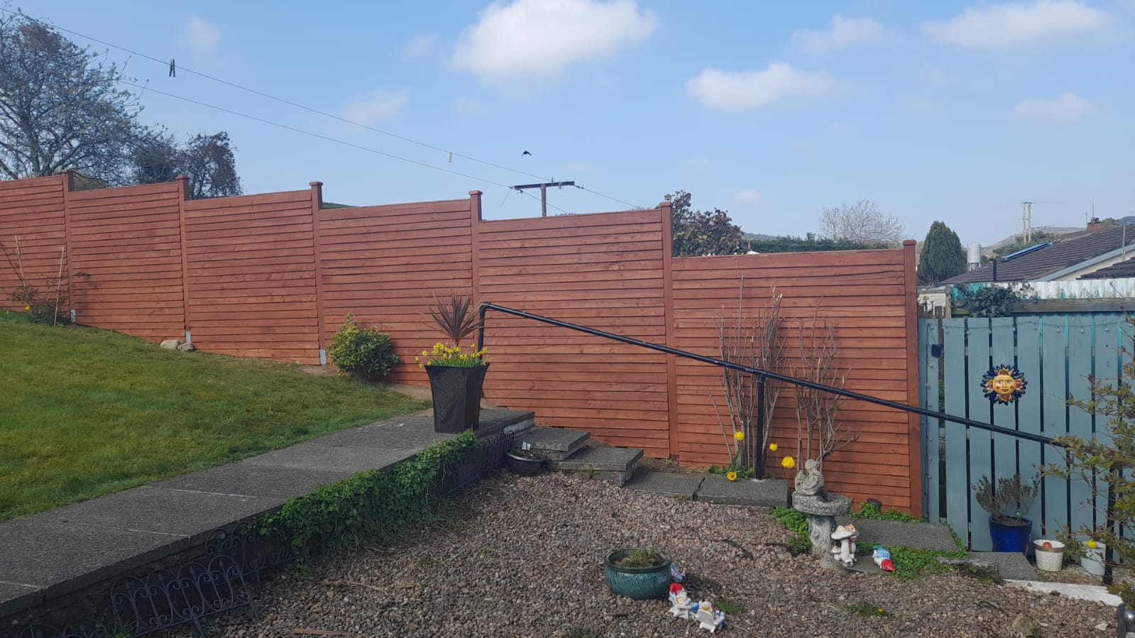 Completed fence panels, finished installation
